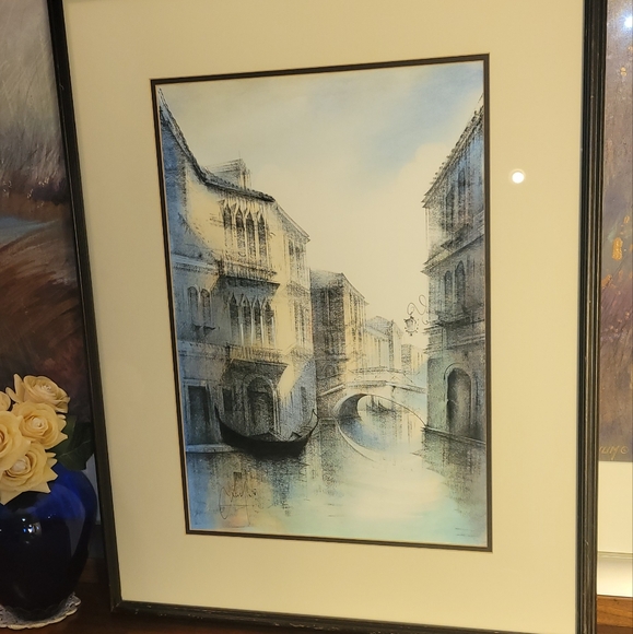 Venetian Canal Art Pastel